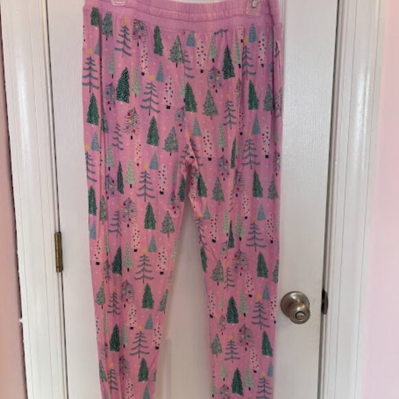 Little Sleepies Women’s Pajama Set Size Large Pink Twinkling Trees - Picture 5 of 10